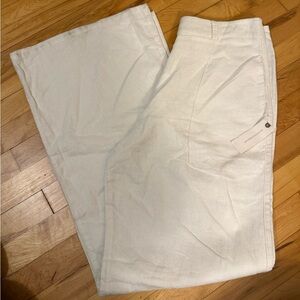 Anthropology White Linen Wide Leg Women’s Pants
